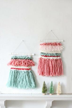 DIY gewebter Boho-Weihnachtswandbehang
