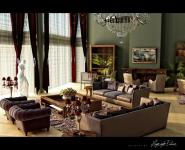 Klasiskā un retro stila dzīvojamās istabas