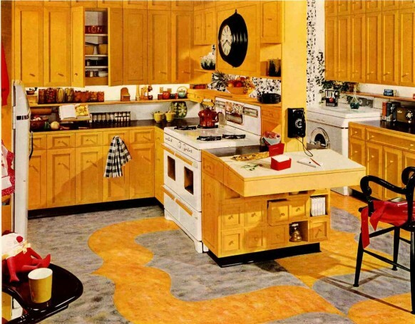 1954 armstrong keuken geel