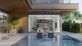 Luxe villa-indelingen met strikte indeling en uitlijning
