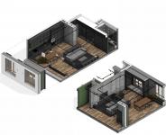 Ombyggnad av två 110 kvadratmeter lägenheter (med planer)
