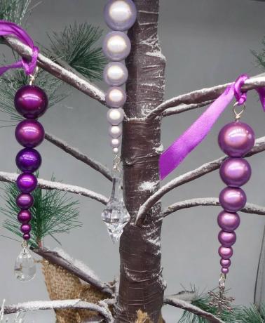 Vijolična čudežna perlica okras za ledeno drevo