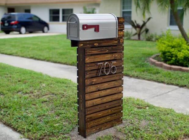 Rustikt træ DIY postkassepost