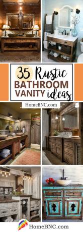 Idées de vanité de salle de bain rustique