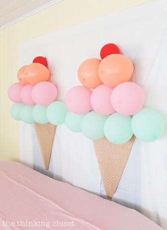 עיצוב קונוס גלידת בלון