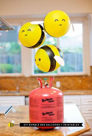 Suloiset ja hymyilevät Bumblebee-ilmapallot