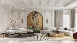 51 neoklasicistních obývacích pokojů s tipy a doplňky, které vám pomohou navrhnout ten váš