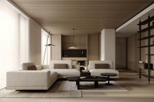 Interiores contemporâneos sofisticados projetados para tranquilidade