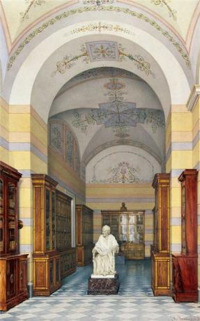 bibliotek utsmykkede tak russisk palass