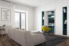 3 modernaus stiliaus apartamentai iki 50 kvadratinių metrų (įskaitant grindų planus)