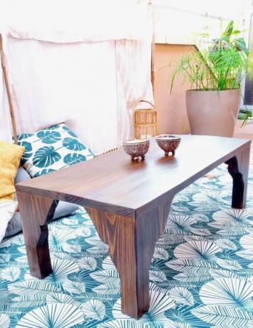 DIY vyřezávaná noha venkovní dřevěný konferenční stolek