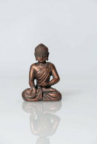Lille kobber-færdig Buddha-statue ide til boligindretning