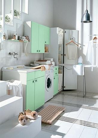 перално помещение в пастелни цветове
