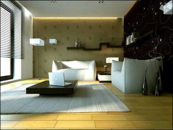 eleganta dzīvojamā istaba